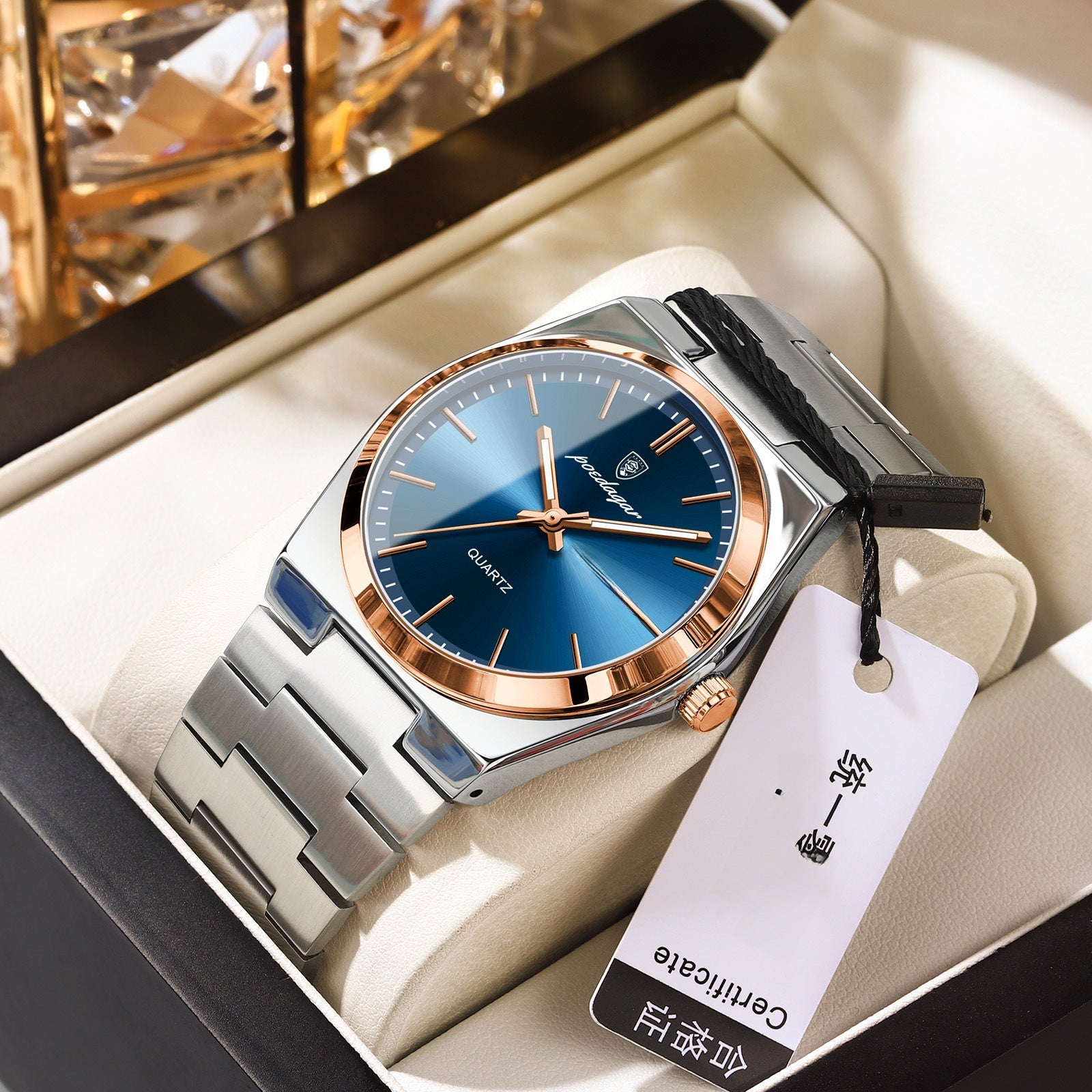 Nameria Podagar Quartz Day Date Watch Stainless Steel