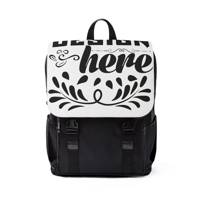 Customizable Unisex Casual Shoulder Backpack Oxford Canvas Flap With Straps