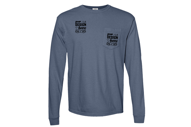 Customizable Comfort Colors 4410 Unisex Heavyweight Long Sleeve Pocket Tee