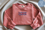 Unisex Garment-Dyed Sweatshirt with London Flag Embroidery