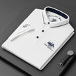 Nameria Loose Fit Embroidered Mercerized Cotton Blend Polo Shirt