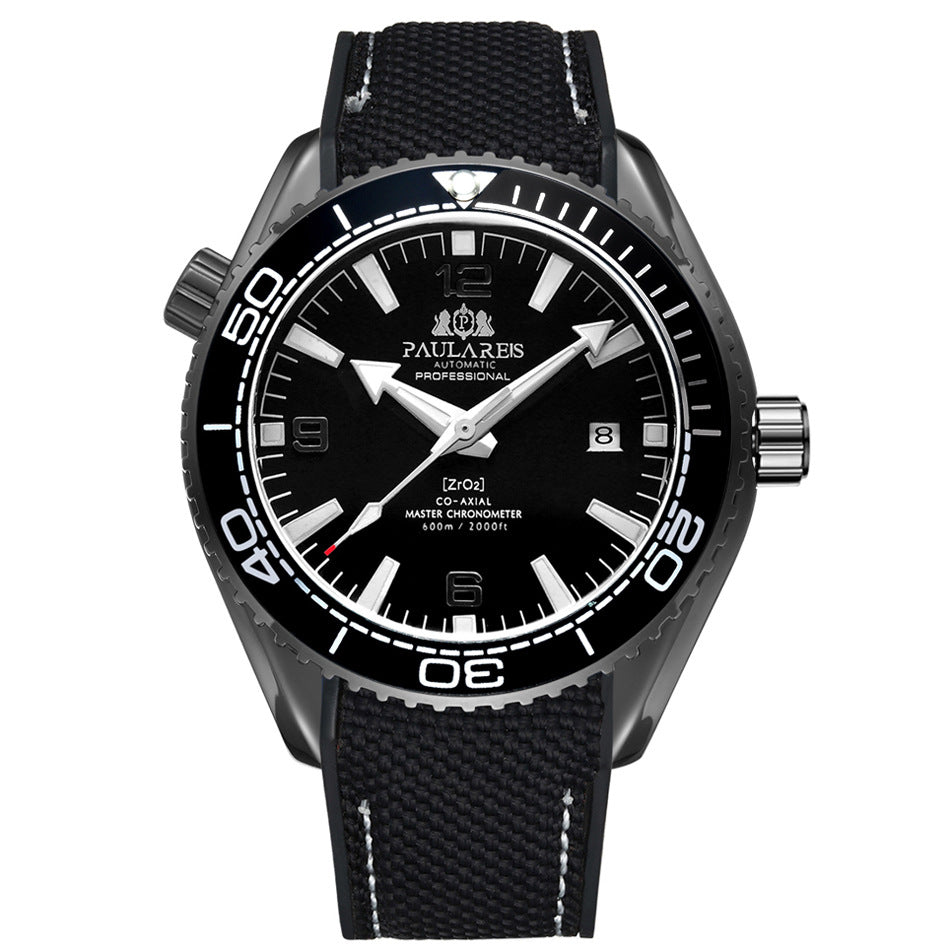 Nameria Automatic Luminous Date Watch Rubber Strap 45mm