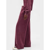 Nameria Womens Hooded Zip Top and Pants Set Wine Red