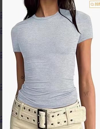 Nameria Milk Silk Blend Slim Fit Short Sleeve T-Shirt