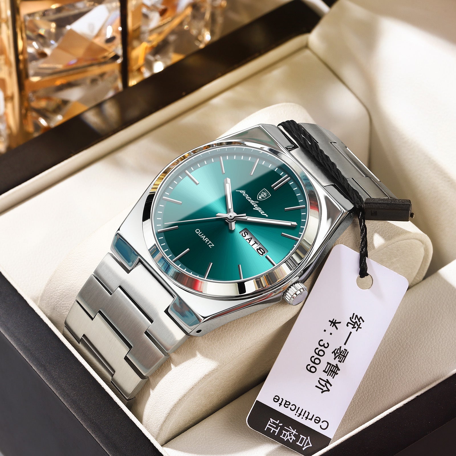 Nameria Podagar Quartz Day Date Watch Stainless Steel