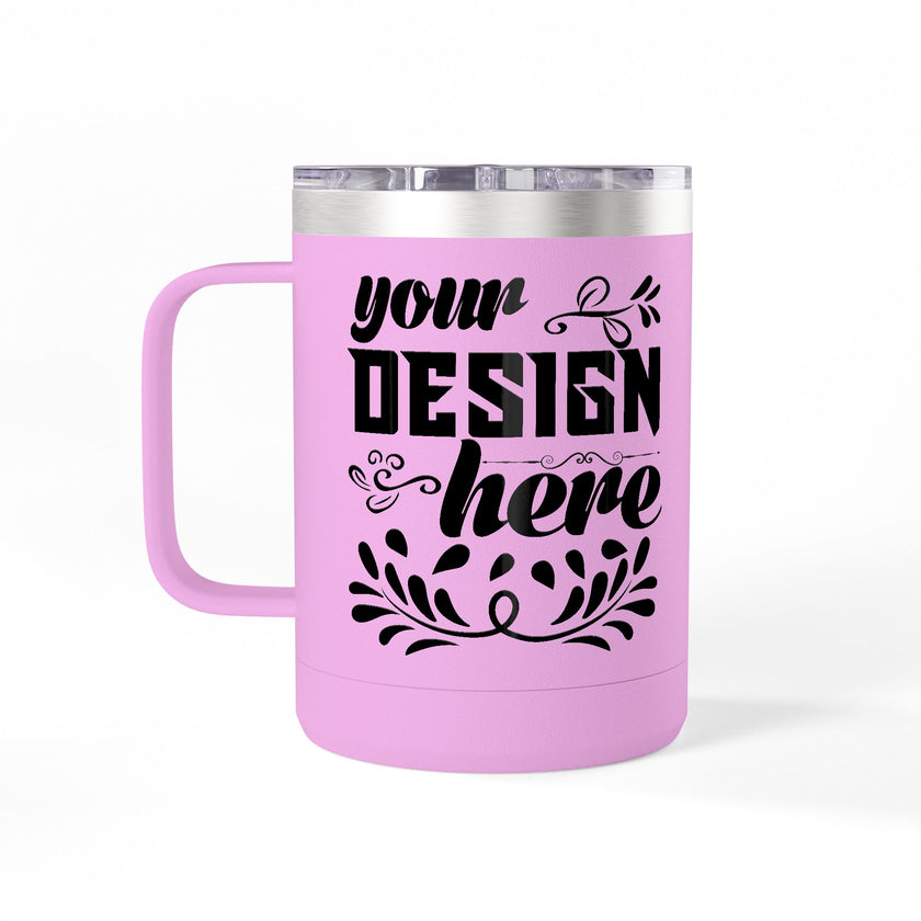 Customizable Polar Camel 15oz Stainless Steel Coffee Mug Tumbler Lid