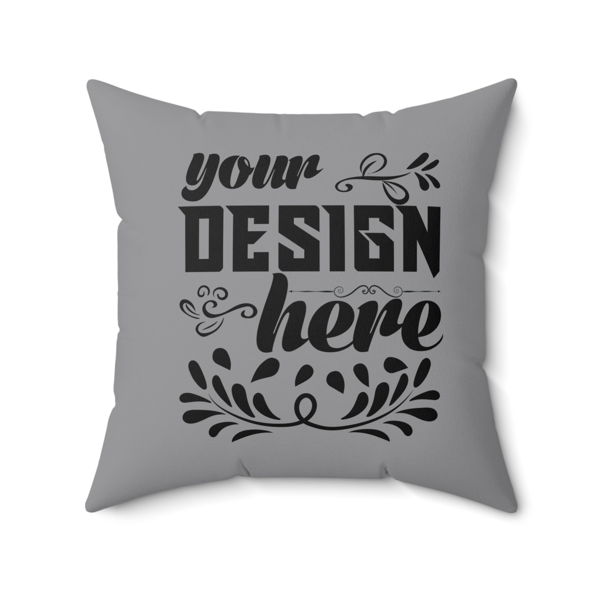 Customizable Spun Polyester Square Pillow with Double Sided Print and Zipper
