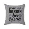 Customizable Spun Polyester Square Pillow with Double Sided Print and Zipper