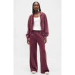 Nameria Womens Hooded Zip Top and Pants Set Wine Red