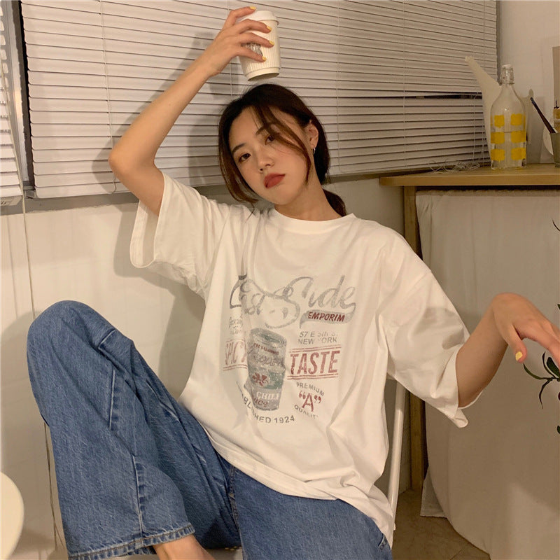 Nameria Cotton Blend Printed Loose Fit T-Shirt