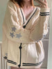 Nameria Womens Long Sleeve Knit Cardigan V-neck Batwing Sleeve
