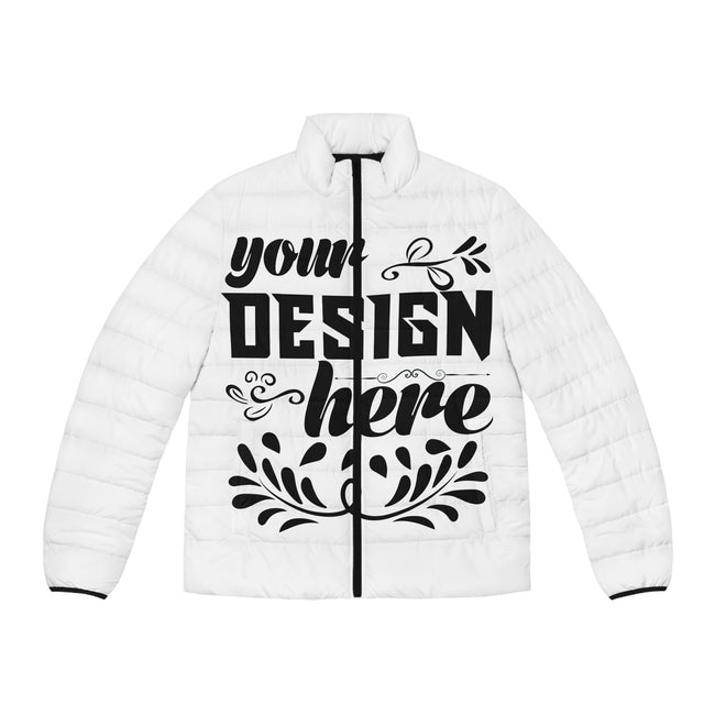 Customizable Men Puffer Jacket All Over Print Lightweight Regular Fit