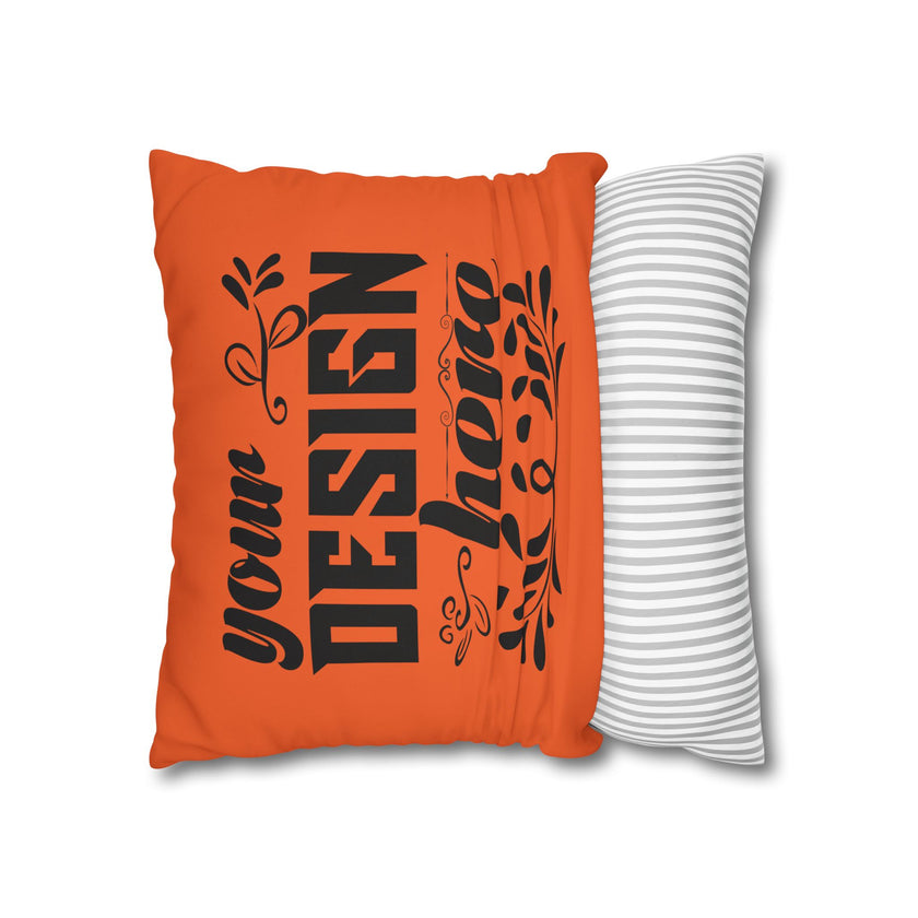 Customizable Square Poly Canvas Pillowcase with Concealed Zipper Closure