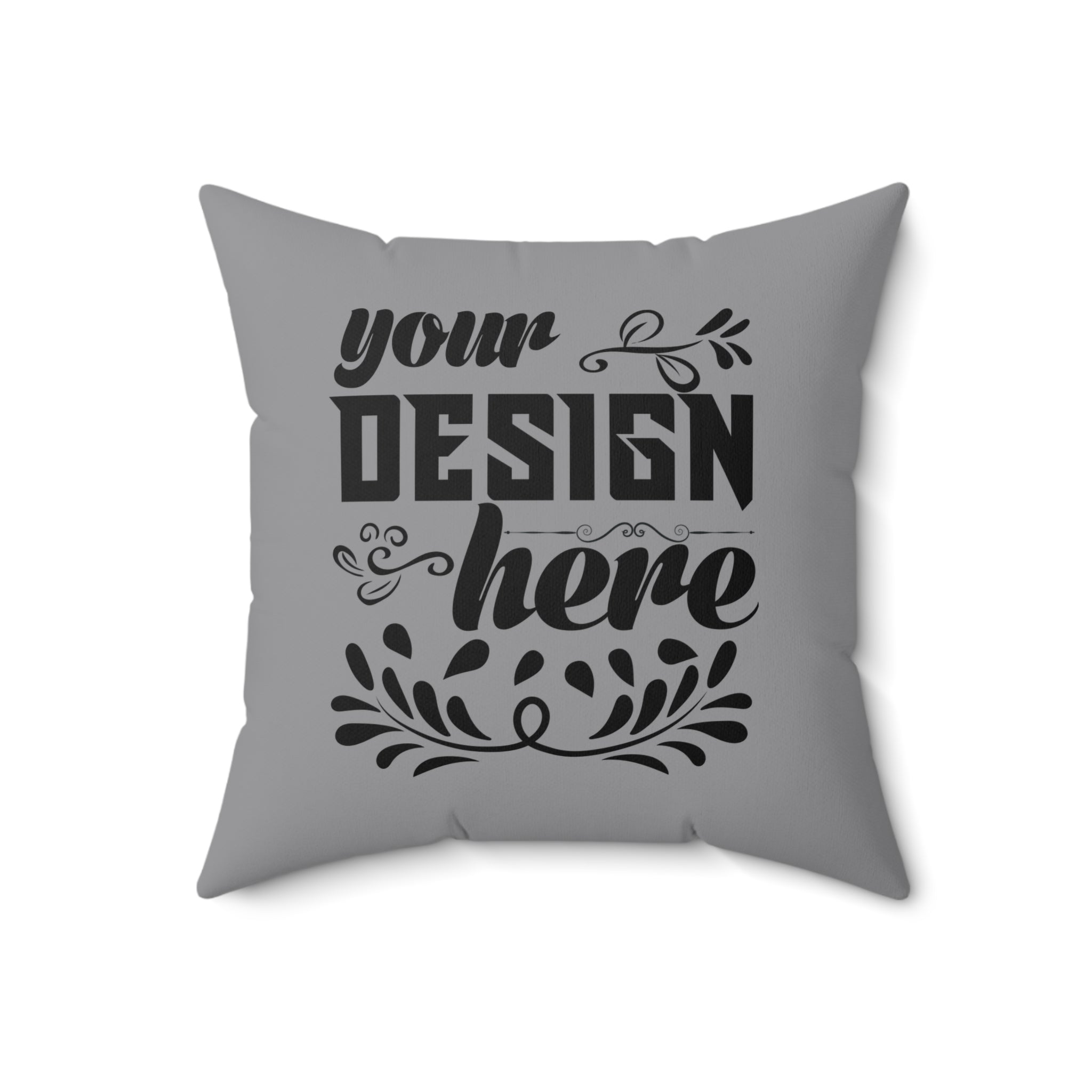 Customizable Spun Polyester Square Pillow with Double Sided Print and Zipper