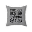 Customizable Spun Polyester Square Pillow with Double Sided Print and Zipper