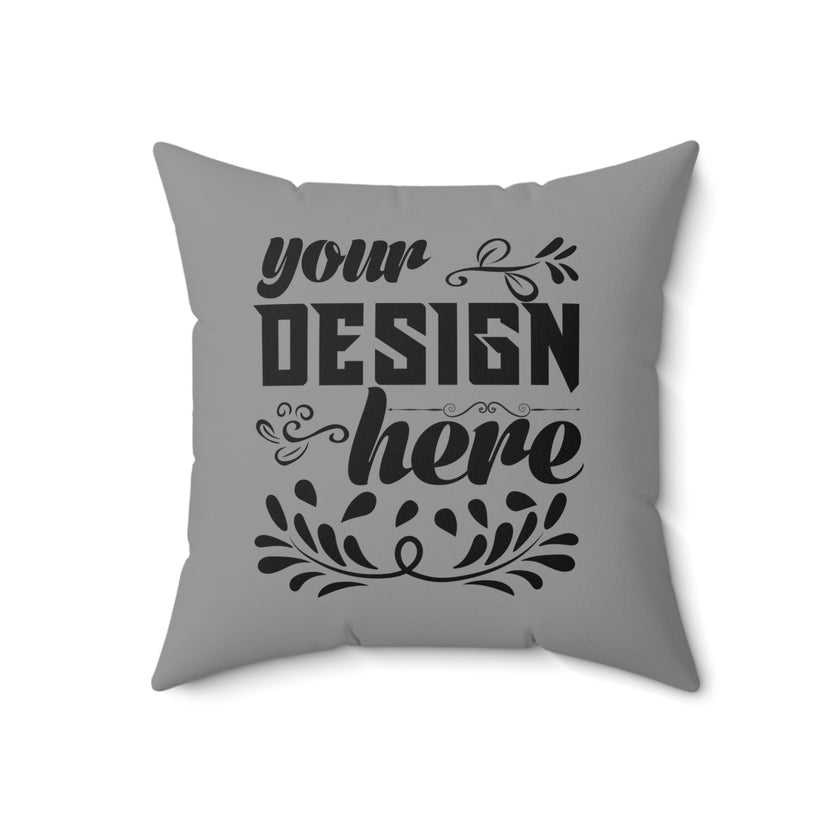Customizable Spun Polyester Square Pillow with Double Sided Print and Zipper