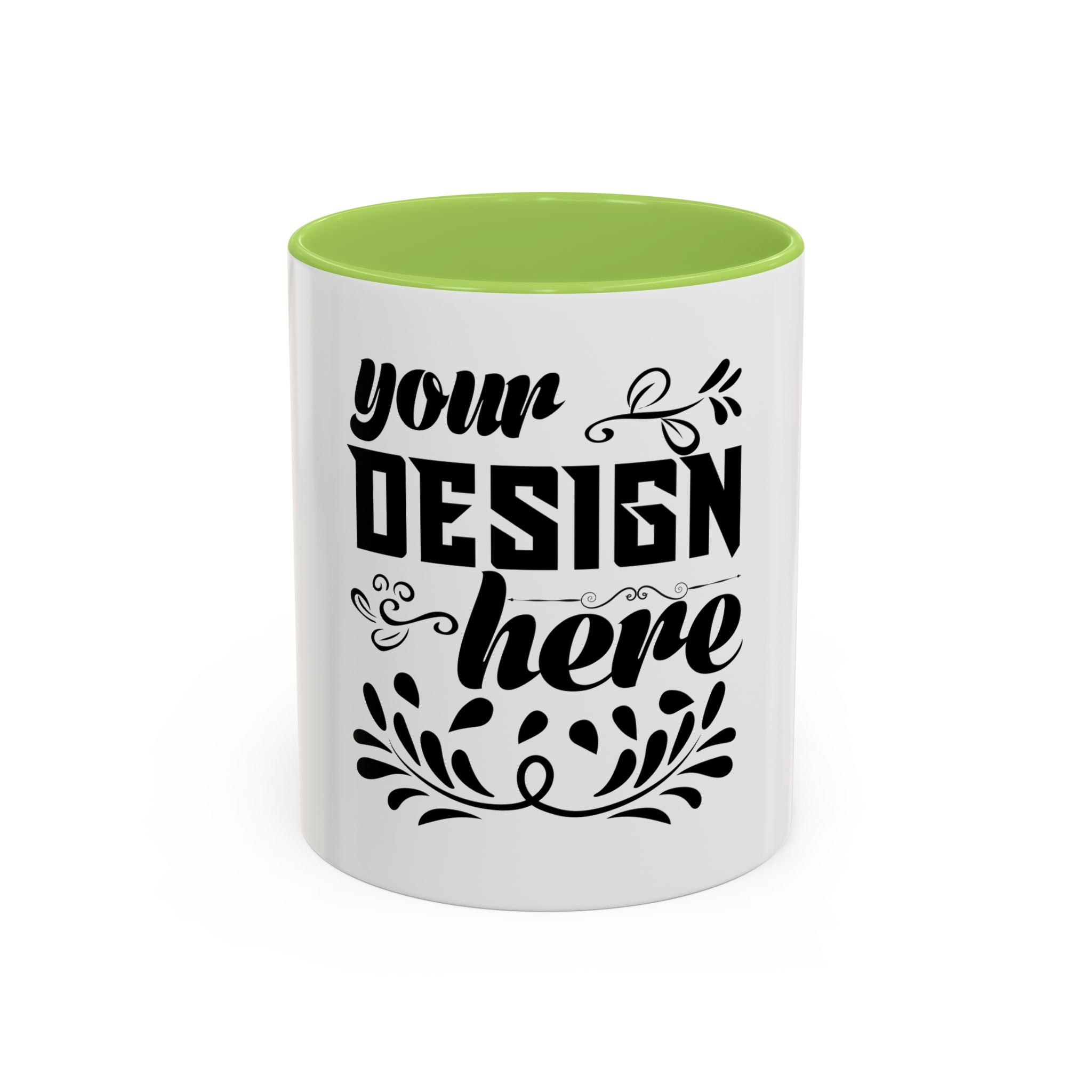 Customizable Accent Coffee Mug 11oz and 15oz Colored Interior Handle