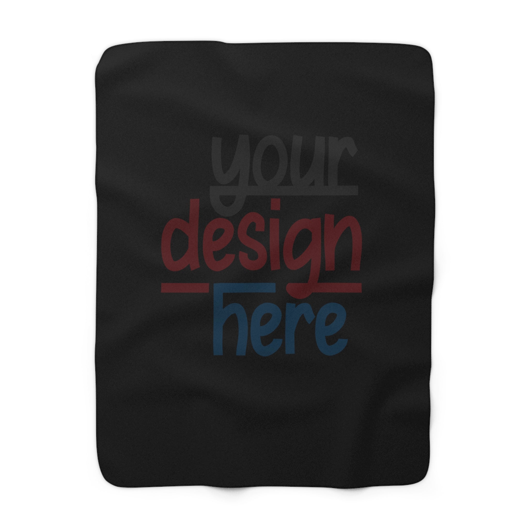 Customizable Sherpa Fleece Blanket 3 Sizes One Sided Print Plush Back