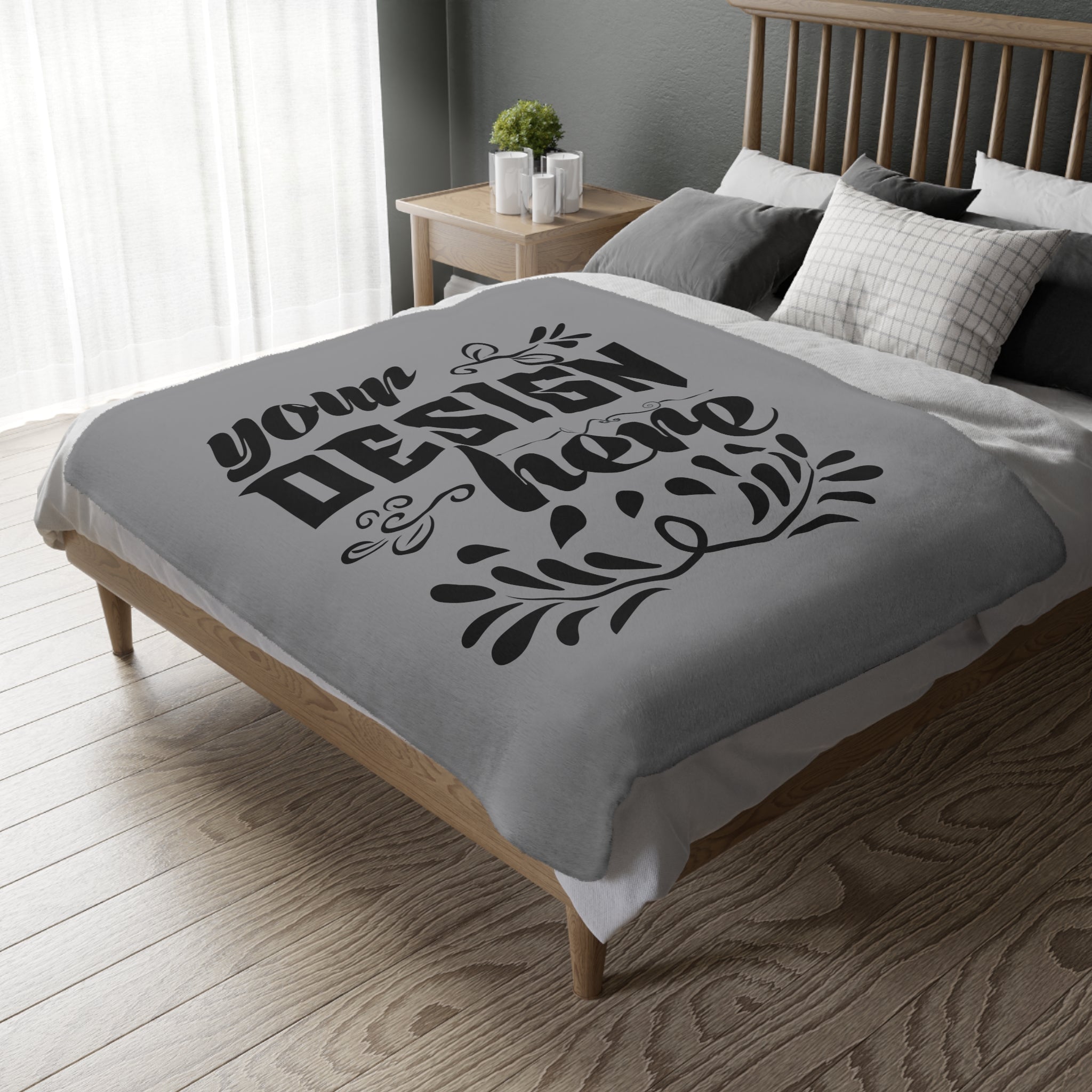 Customizable Velveteen Microfiber Blanket Two Sided Print 3 Sizes