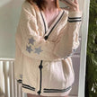 Nameria Womens Long Sleeve Knit Cardigan V-neck Batwing Sleeve