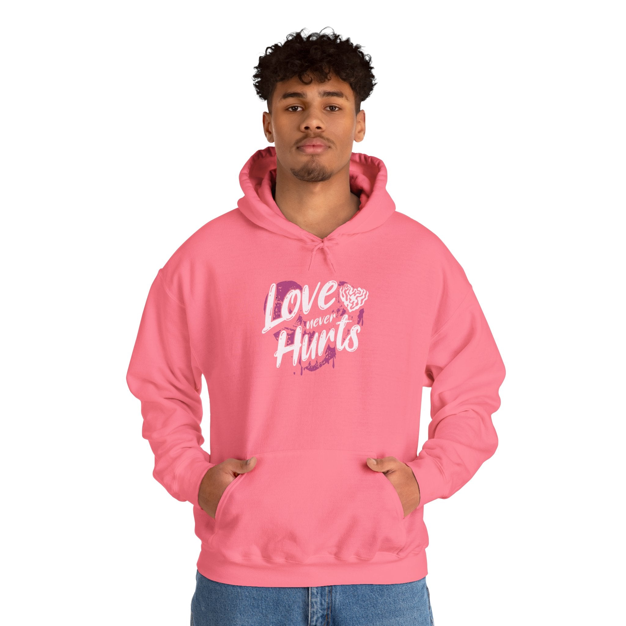 Gildan 18500 Unisex  Hooded Sweatshirt | Love Never Hurts Graphic Print