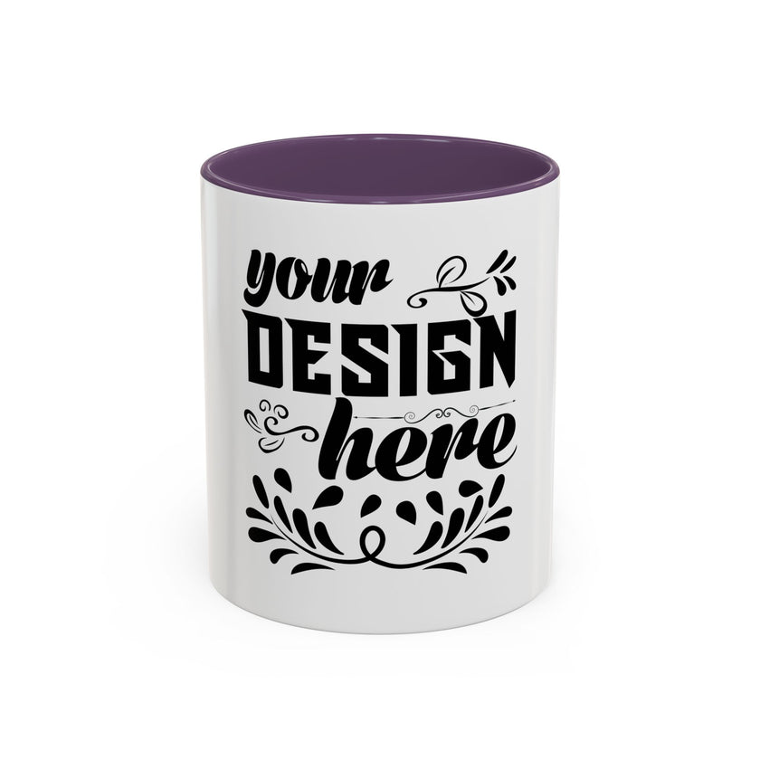 Customizable Accent Coffee Mug 11oz and 15oz Colored Interior Handle