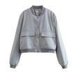 Nameria Stand Collar Pocket Jacket