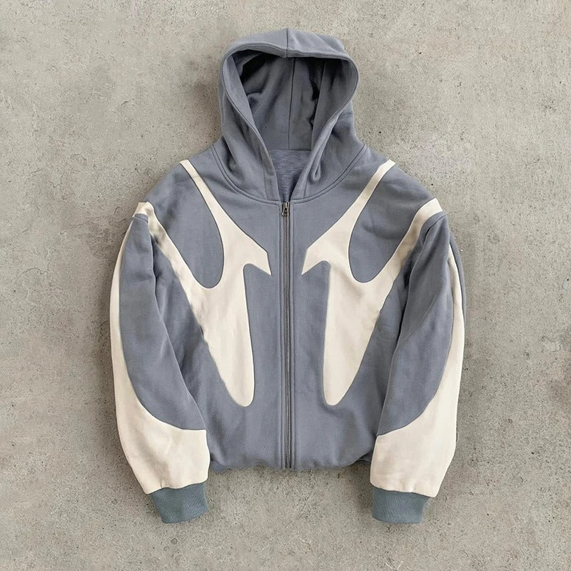 Nameria Unisex 3D Effect Zip Hoodie Relaxed Fit