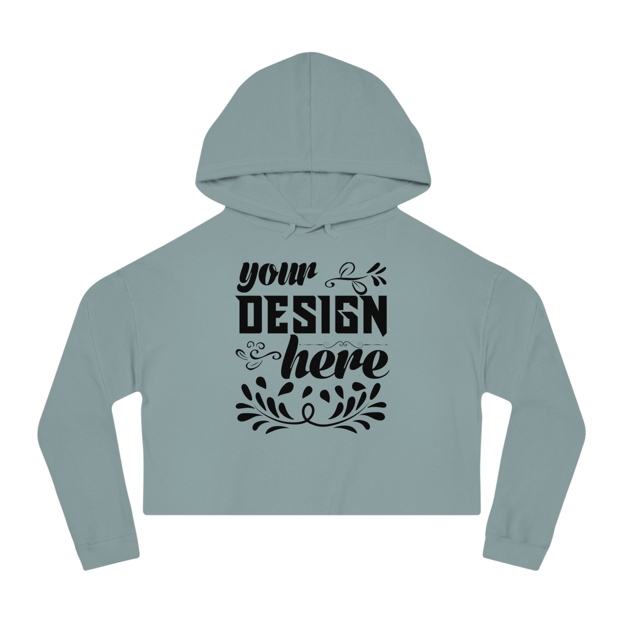 Customizable Independent Trading Women Cropped Hooded Sweatshirt