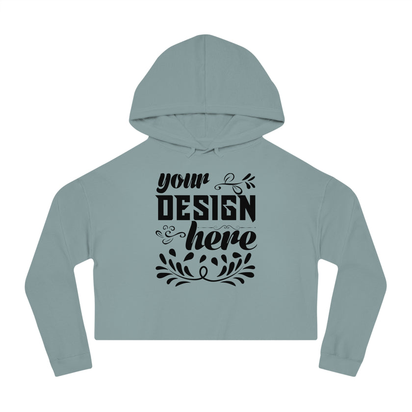 Customizable Independent Trading Women Cropped Hooded Sweatshirt