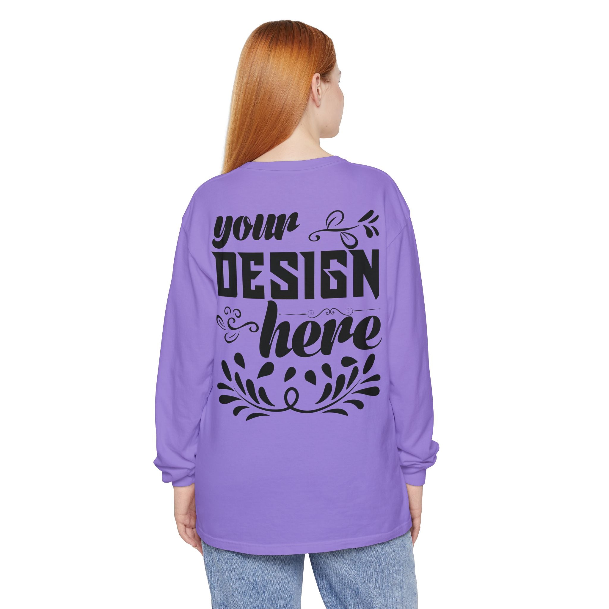 Customizable Comfort Colors 6014 Unisex Garment Dyed Long Sleeve T Shirt