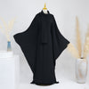 Nameria Womens Bat Sleeve Long Dress With Belt Crewneck