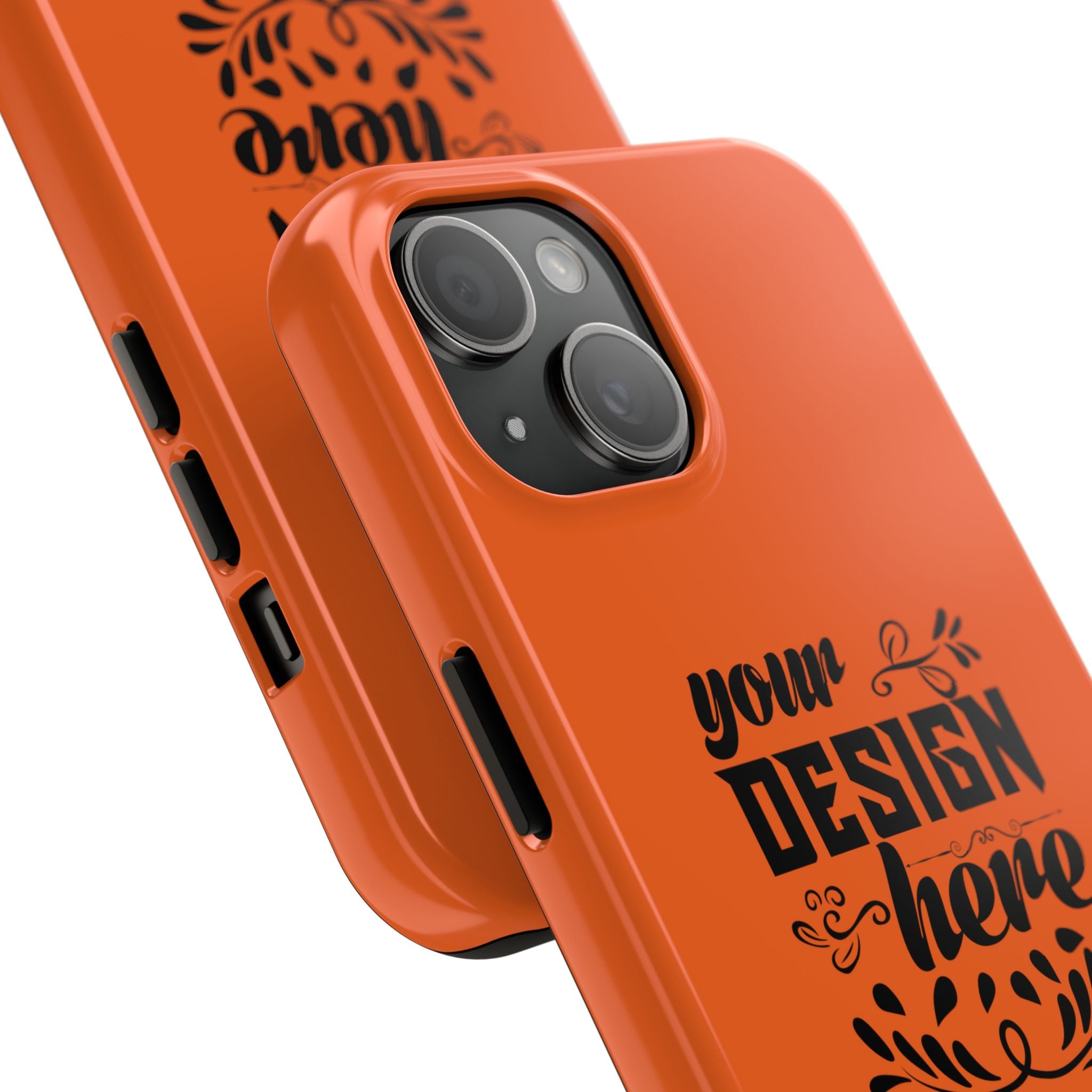 Customizable Tough Phone Case Glossy Dual Layer Wireless Charging