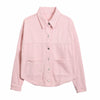 Nameria Womens Denim Collar Shirt