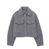 Nameria Street Style Short Zip Tweed Jacket