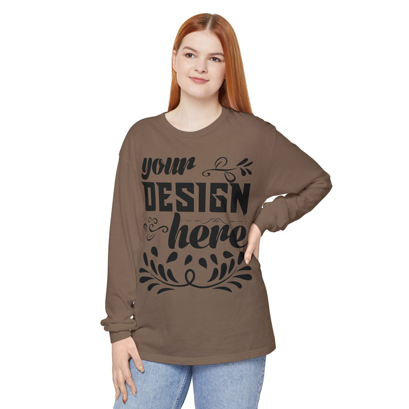 Customizable Comfort Colors 6014 Unisex Garment Dyed Long Sleeve T Shirt