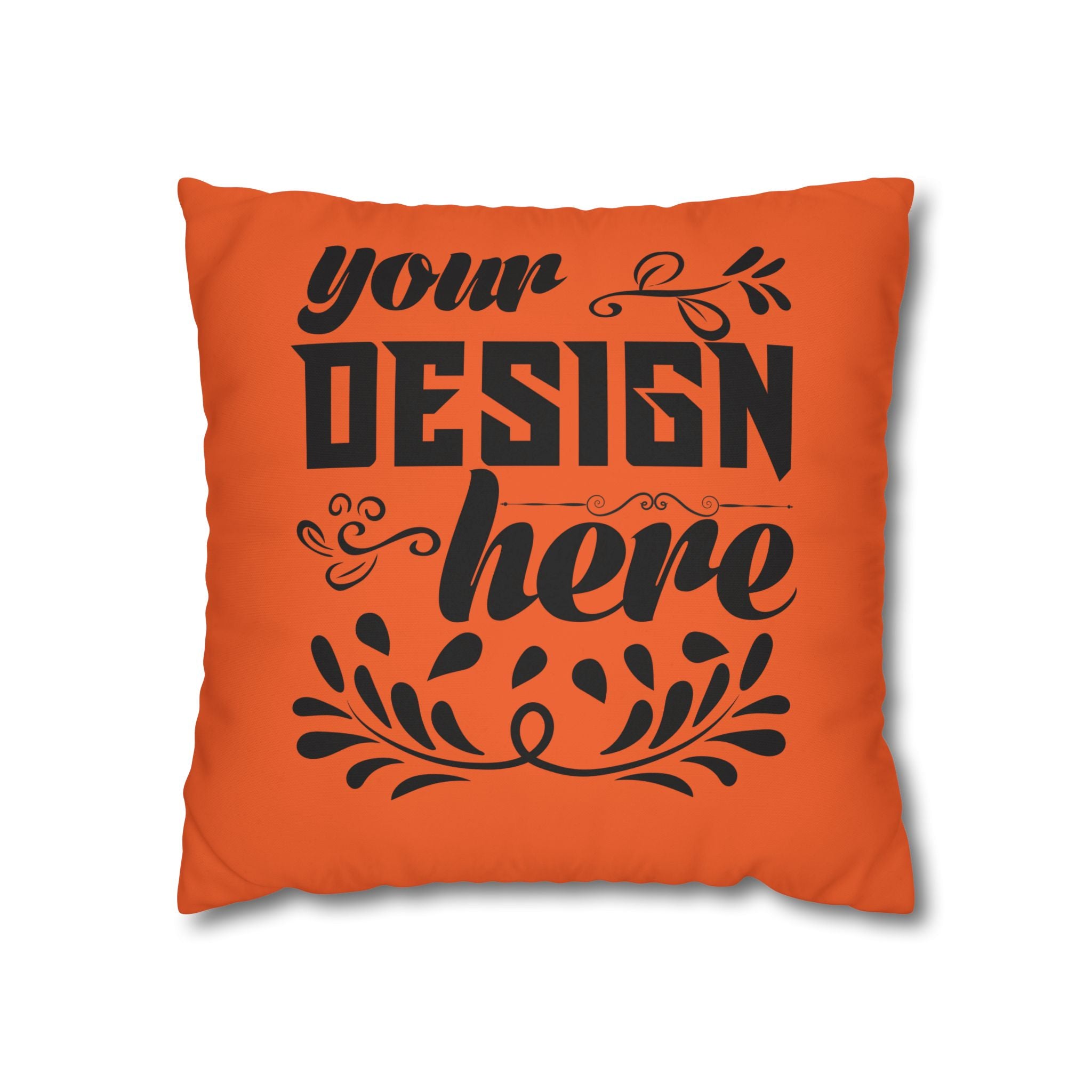 Customizable Square Poly Canvas Pillowcase with Concealed Zipper Closure