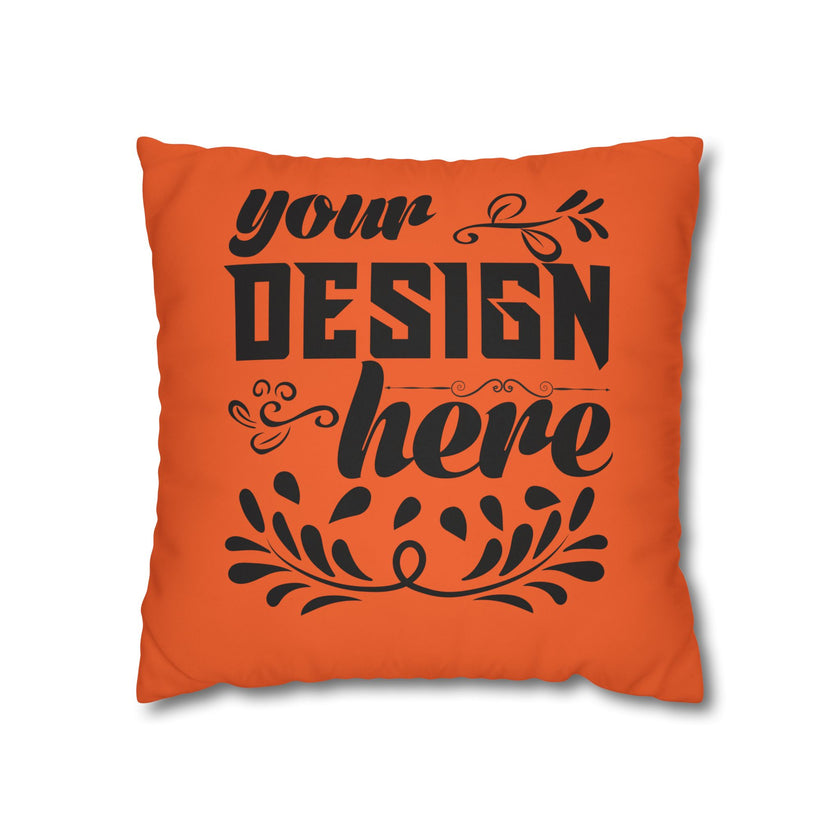 Customizable Square Poly Canvas Pillowcase with Concealed Zipper Closure