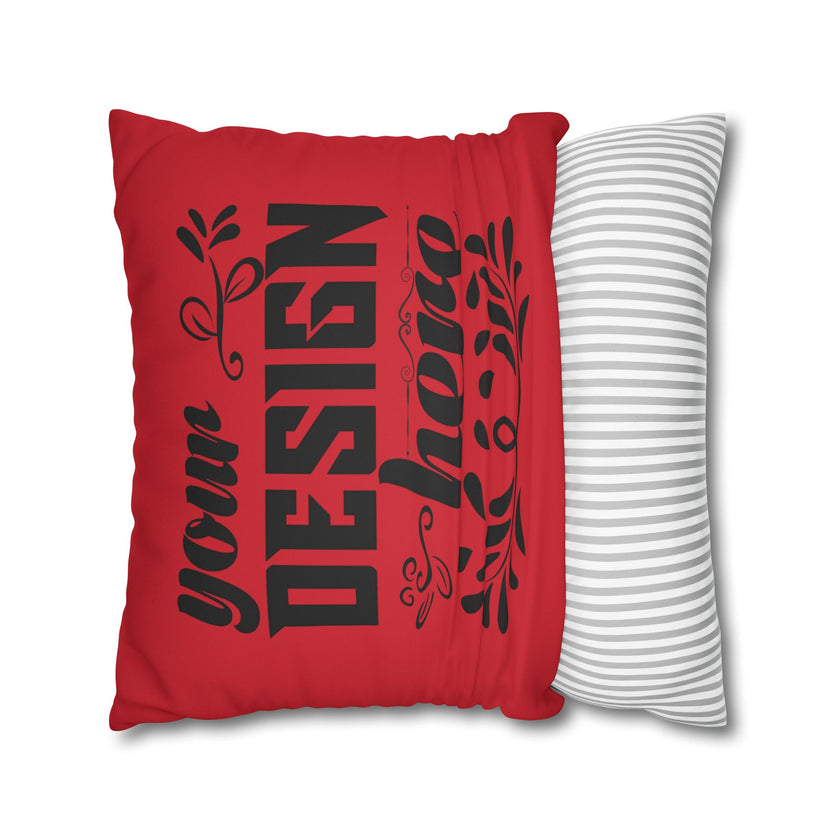 Customizable Faux Suede Square Pillowcase with Concealed Zipper Closure