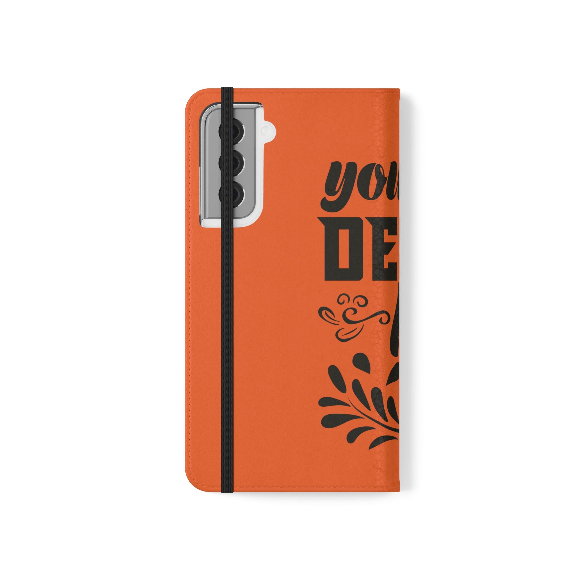 Customizable Flip Folio Phone Case With Card Slots Stand And Elastic Strap