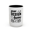 Customizable Accent Coffee Mug 11oz and 15oz Colored Interior Handle