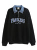 Nameria Unisex Oversize Denim Lapel Polo Sweatshirt