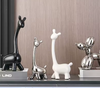 Modern Ceramic Giraffe Statue Set Minimal Shelf and Table Decor