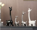 Modern Ceramic Giraffe Statue Set Minimal Shelf and Table Decor