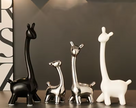Modern Ceramic Giraffe Statue Set Minimal Shelf and Table Decor