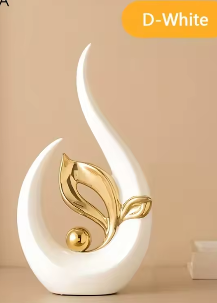 Ceramic Statue Nordic Creative Light Luxury Living Room Decoration Sculptures and Figurines Office Desk Accessories Room Decor