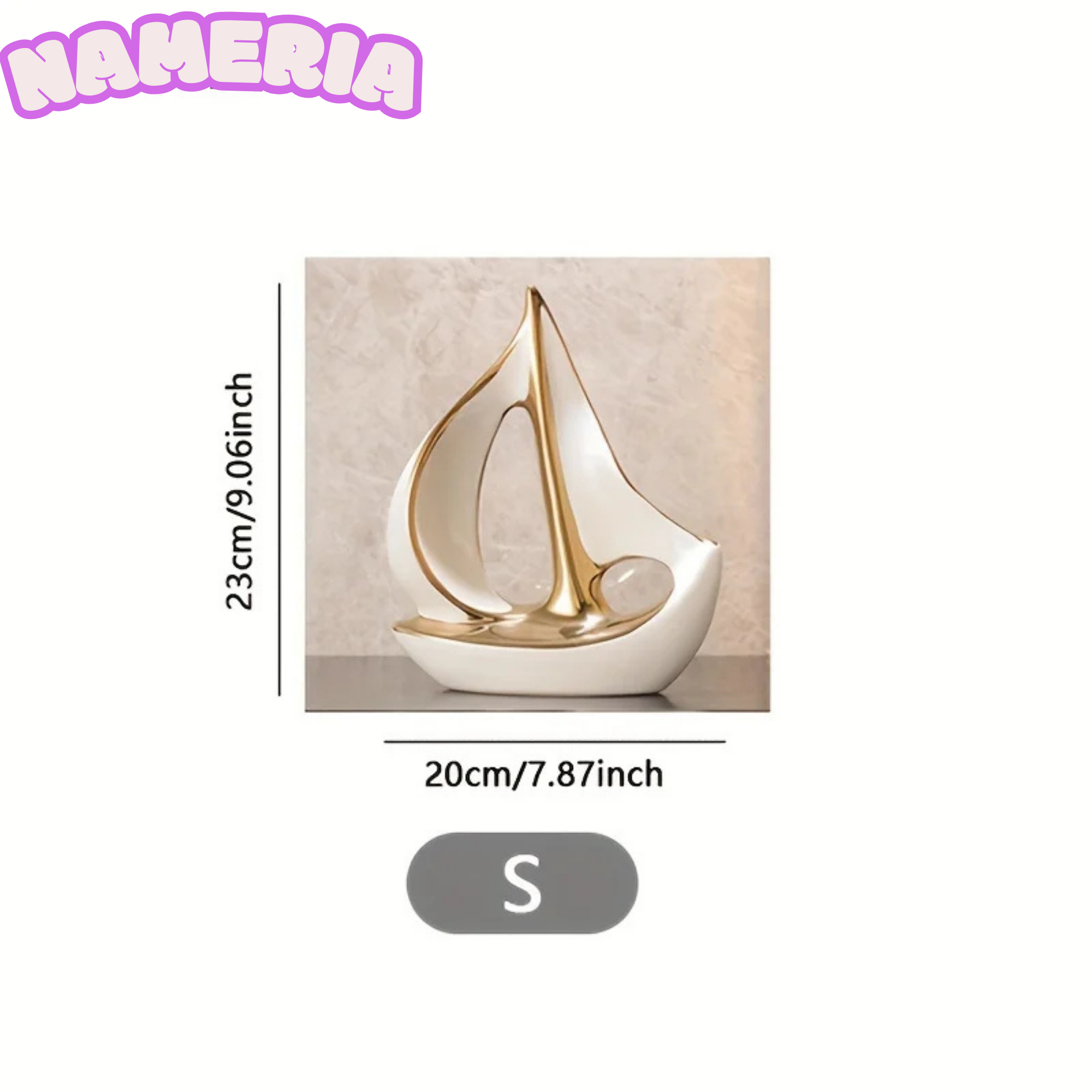 Luxury Ceramic Sailboat Sculpture Modern Table and Shelf Decor