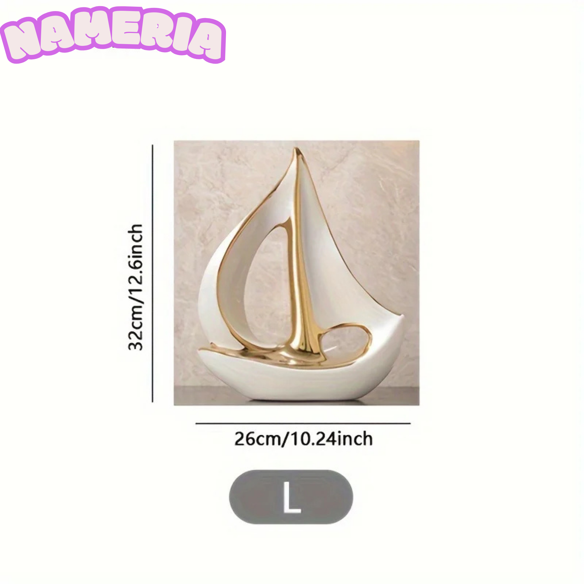 Luxury Ceramic Sailboat Sculpture Modern Table and Shelf Decor