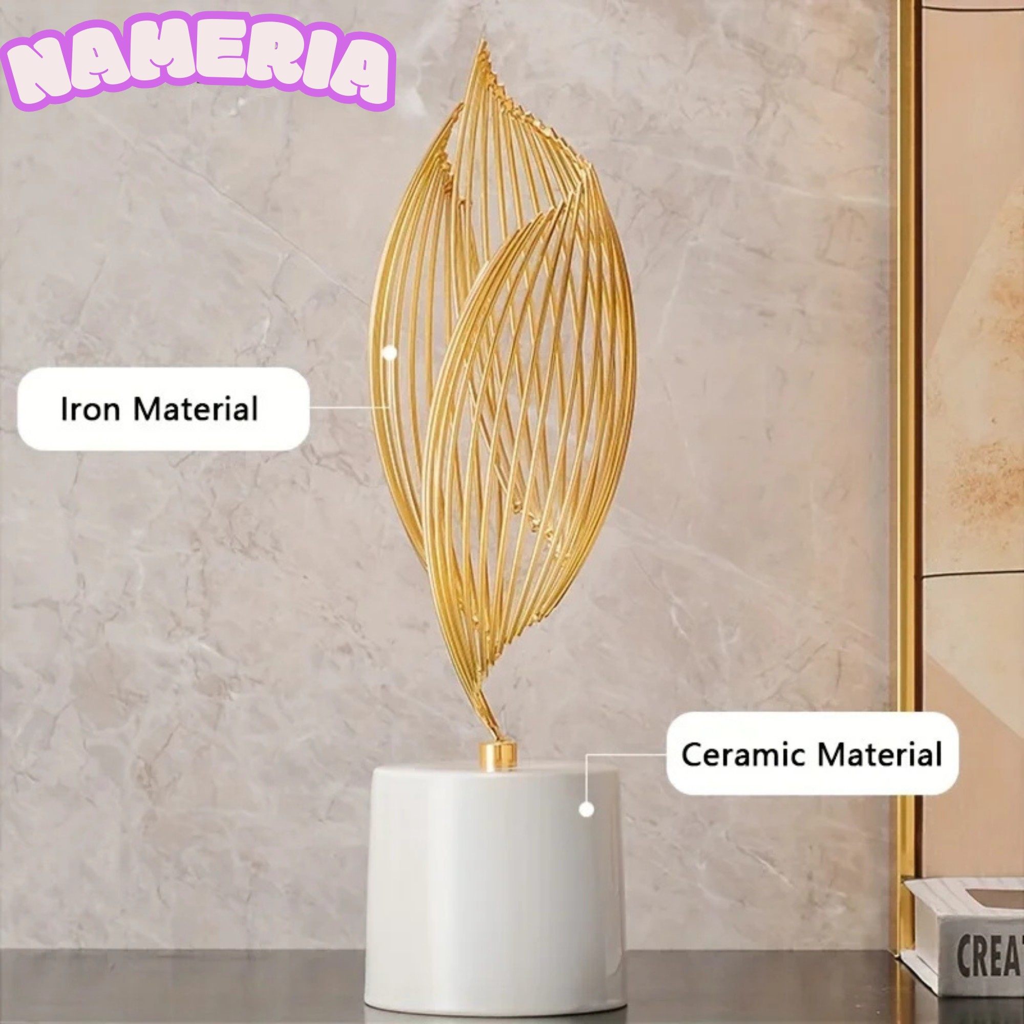 Modern Abstract Ceramic Sculpture for Luxury Home and Table Decor