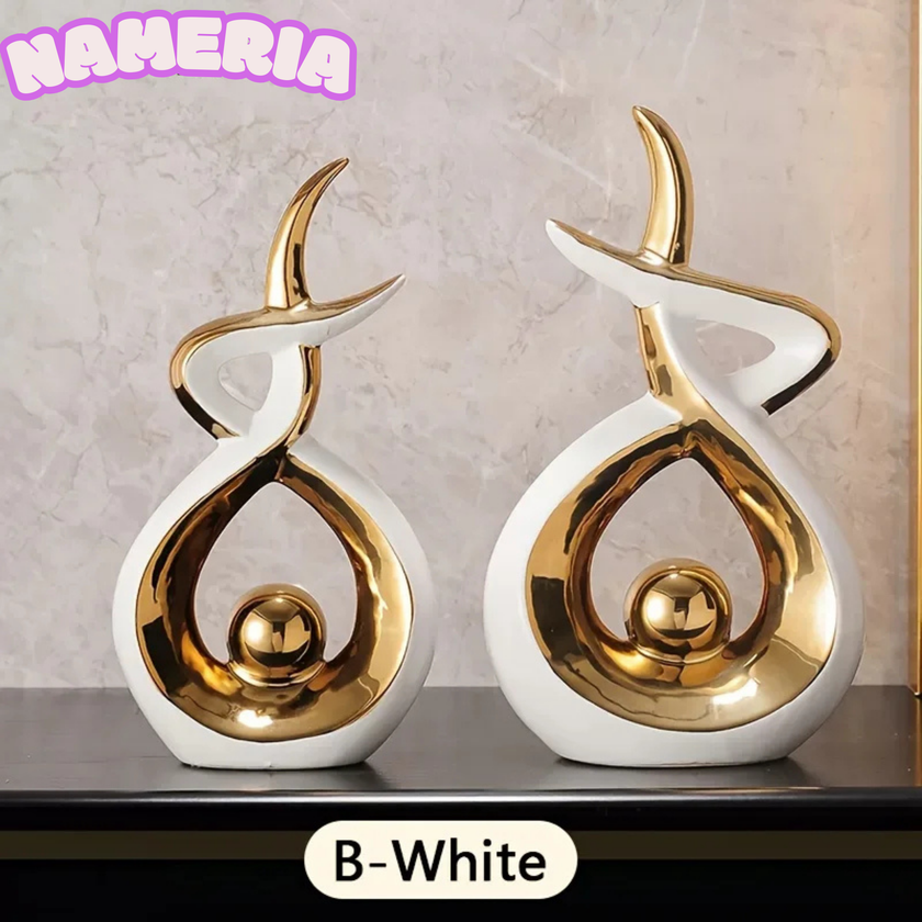 Modern Abstract Ceramic Sculpture for Luxury Home and Table Decor